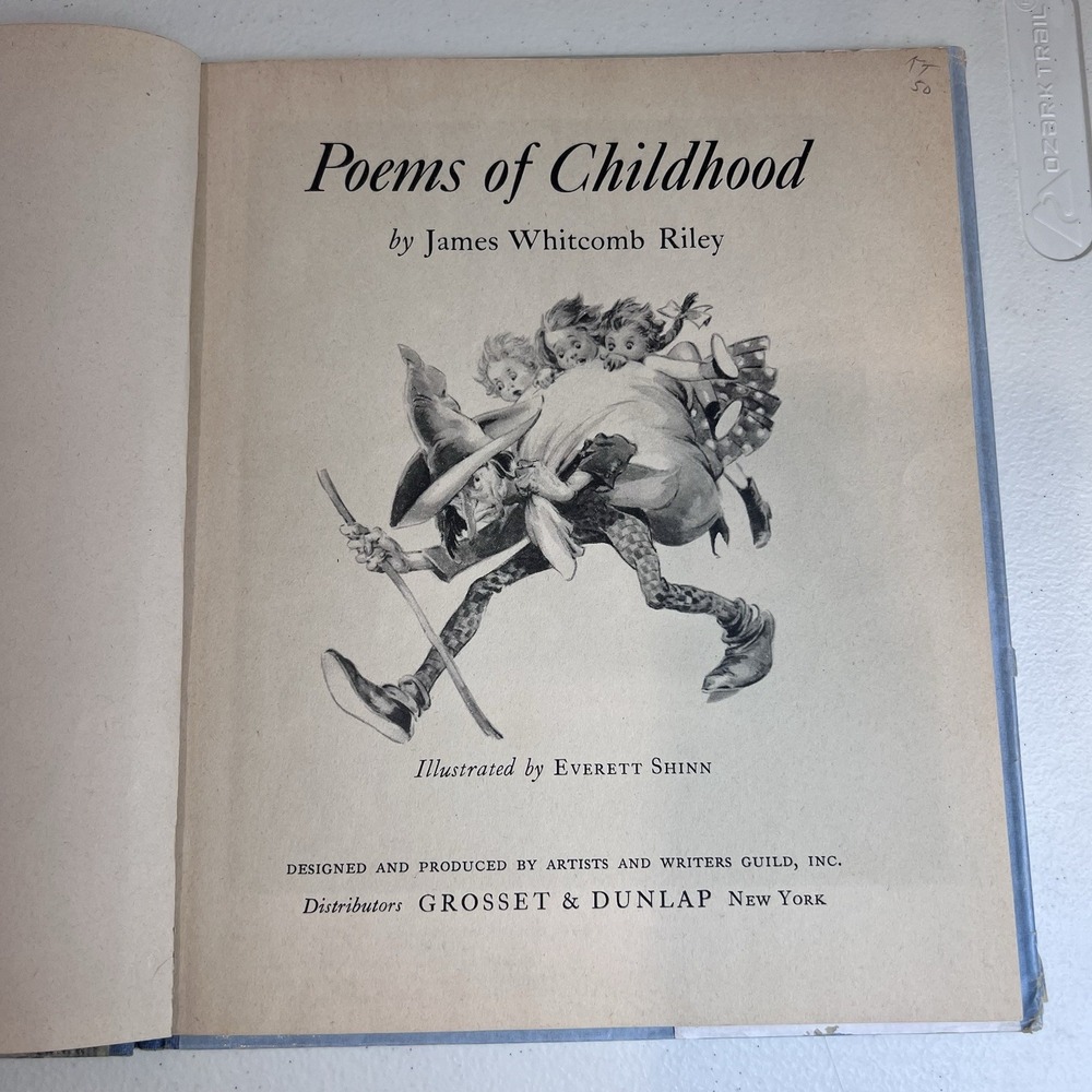 Vintage POEMS of Chilhood James Whitcomb Riley Childrens BOOK Everett Shinn 1943 - Picture 14 of 16